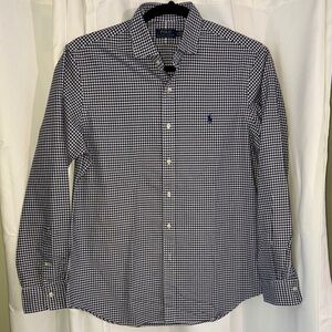 Polo by Ralph Lauren Men's Navy and White Gingham Shirt size Large